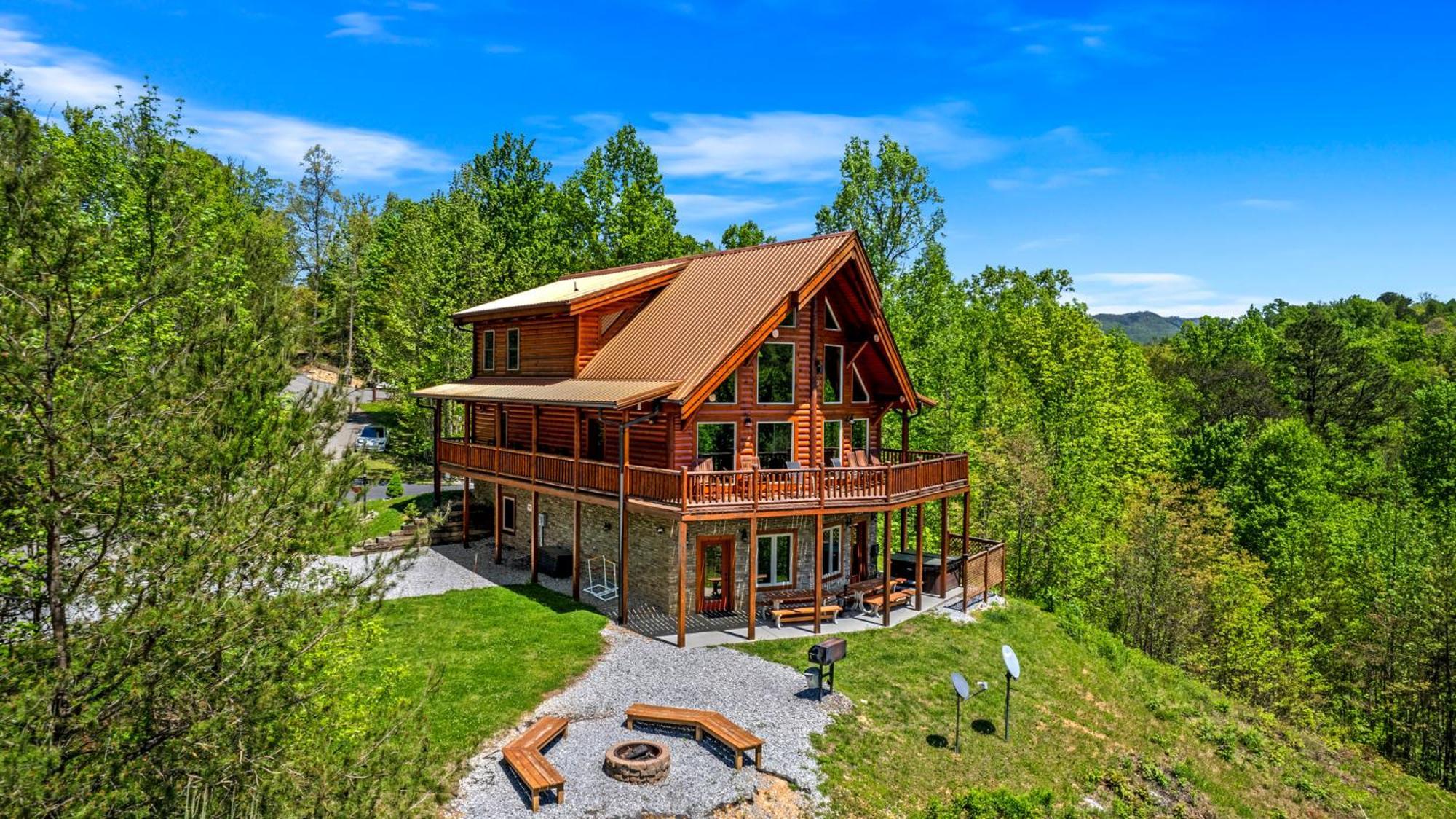 Ridge View Lodge Nature And Mountain View - Hot Tub - Firepit - Yard - Games Gatlinburg Exterior foto